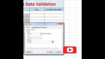 Custom Data Validation in Excel #shorts #excel #exceltips #exceltutorial #tips #validation