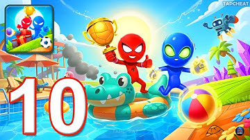 Stickman Party - Gameplay Walkthrough Part 10 - Tournament Mode 1 2 3 4 Players Free New MiniGames