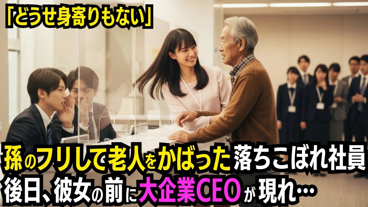 役所でバカにされる老人を「おじいちゃん！」と咄嗟の嘘で庇った契約社員…クビになる寸前、老人が現れ横暴上司を公開処刑する。