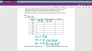 Data Table and Calculations for Its all Uphill Interactive