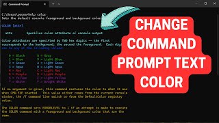 How to Quickly Change Font/TEXT Color in CMD (Command Prompt) | Windows 11, 2024