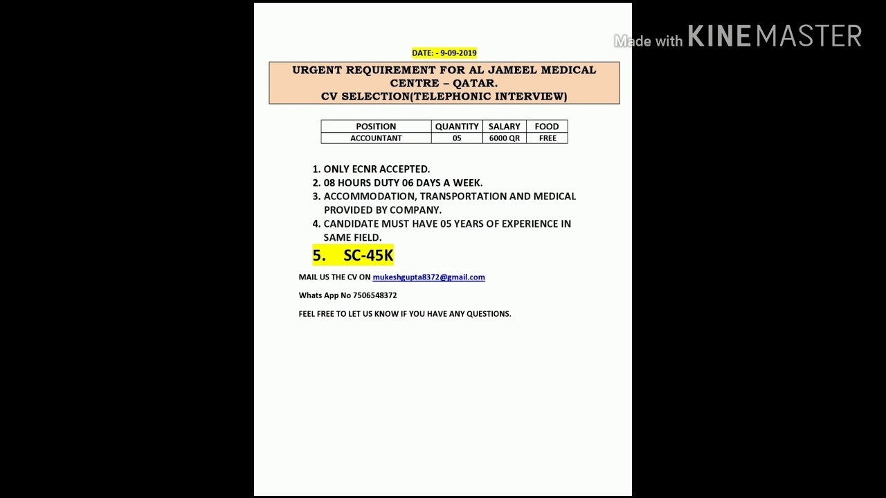 JOBS IN QATAR FOR ACCOUNTANT 6000 QAR SALARY YouTube