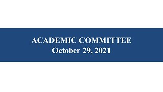 AHECB Academic Committee, October 29, 2021