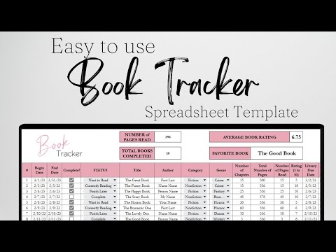 Book Tracker Spreadsheet Excel, Reading Tracker Google Sheets, Book Tracking, Book Reading Timer
