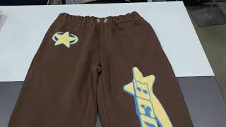 Custom French Cotton Terry Sweatpants,Custom Puff Print Sweatpants,Wholesale Joggers In Bulk