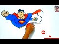 Superman cardoon drawing with rangoli color powder  how to draw superman  vidhursana rangolis