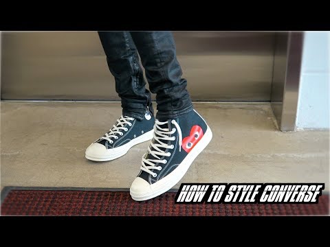 cdg play converse on feet