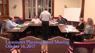 Leominster Planning Board Meeting 10-16-17