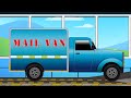 Почта van, уличные транспортные средства и мультфильмы видео для детей