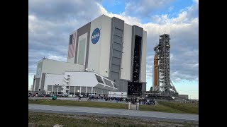 Artemis II rollout from VAB to launch pad 39B at KSC