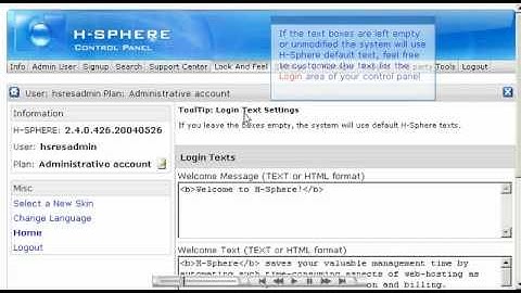 How to edit interface text in H-sphere - Reseller Guide - Host Department LLC