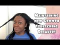 How to maintain new growth when stretching relaxers | #relaxedhair #healthyrelaxedhair #newgrowth