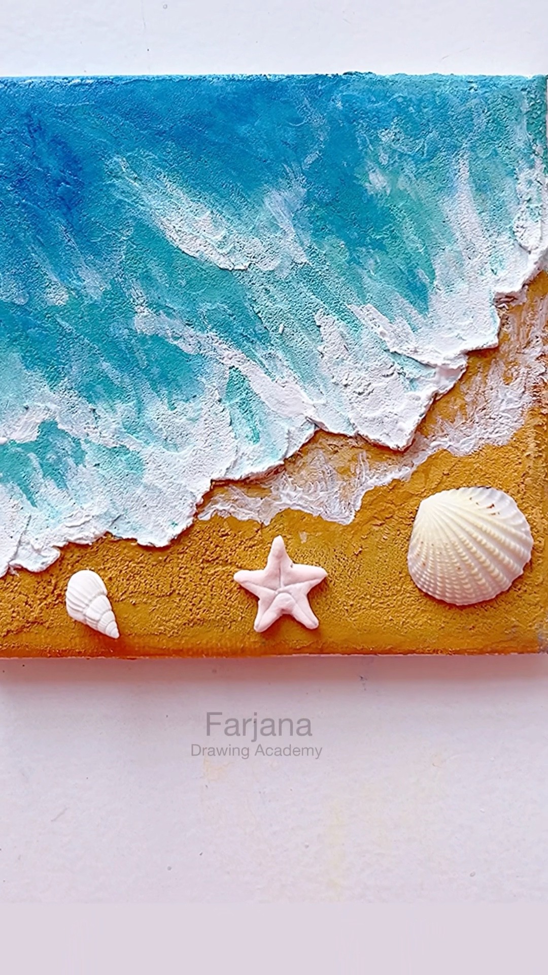 Sea beach painting with baking soda #painting #art #shorts