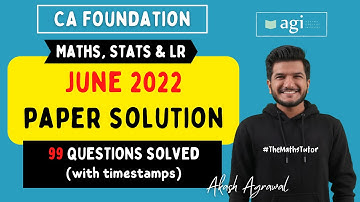 #4 CA Foundation Maths Stats June 2022 Paper Solution | CA Foundation Maths Stats LR | Akash Agrawal