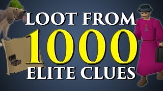 Loot from 1,000 Elite Clue Scrolls - Mod Ayiza vs Mod Roq Old School RuneScape
