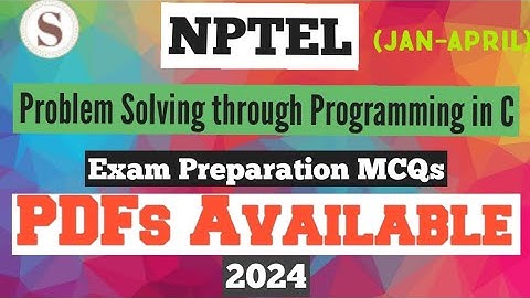 Problem solving through Programming In C || NPTEL Exam Preparation MCQs 2024||  #nptel #skumaredu