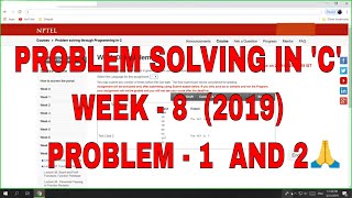 Problem solving through Programming In C Week 08 Program 01 and Program 02