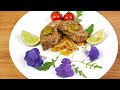 Потрясающая запеченная рыба и салат из фиолетовой брокколи. SUB ENG ,FR, ESP, 中文