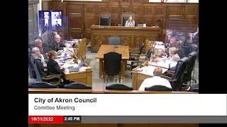 City of Akron Council Committee Meetings - 10.31.2022
