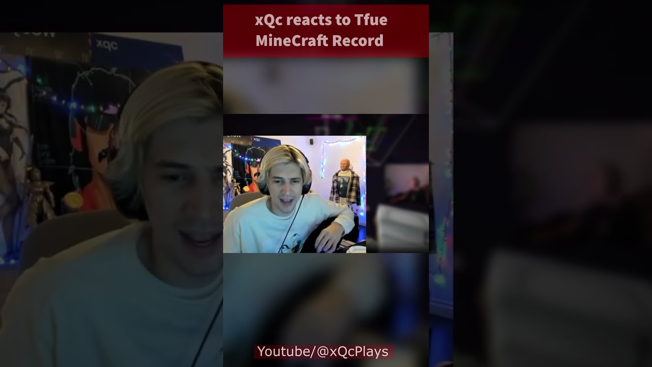 xQc reacts to Tfue Breaking his Minecraft record