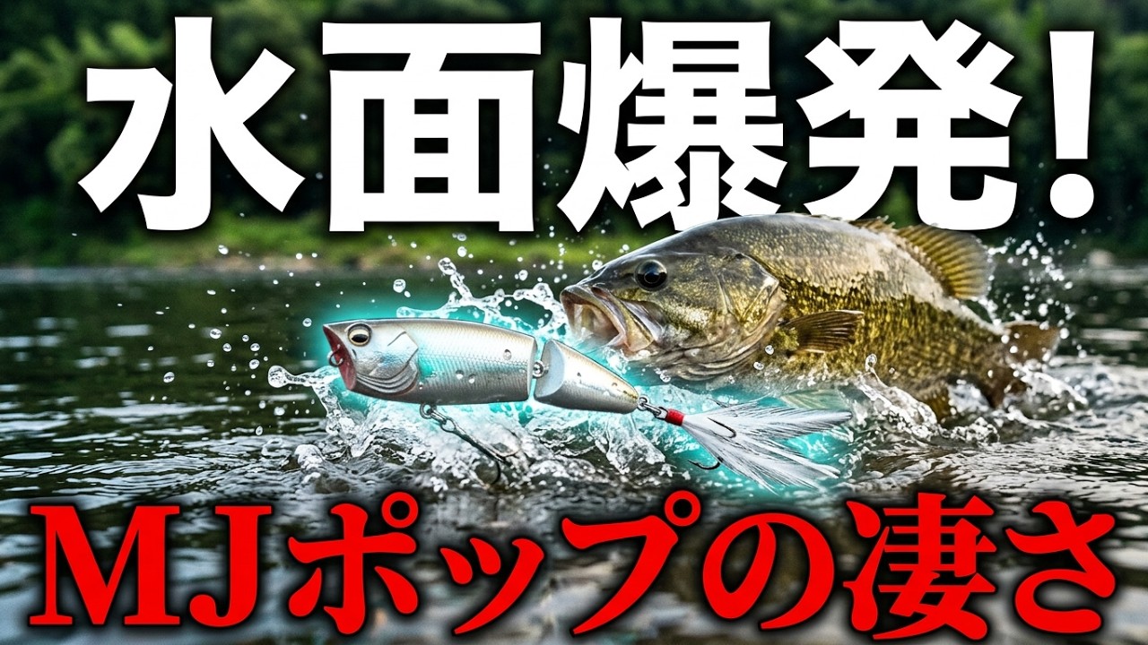 飛距離も精度も圧倒的！真夏の最強ポッパーでデカバスボッコボコ！！【MJポップ】【イマカツ】【バス釣り】【川スモール】
