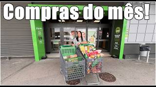 COMPRAS DO MÊS 🛒 Quanto gastei? 😱 Fomos em 2 mercados 🧾