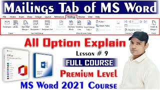 Complete use of Mailing Tab of MS Word 2021 | Complete MS Word 2021 Course in Hindi