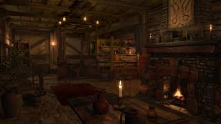 Fireplace Sounds - Medieval Tavern - Inn Ambience _ 1 hour