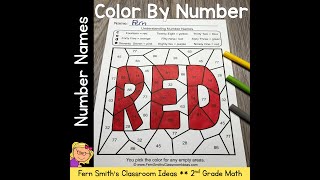 2nd Grade Go Math 2.6 Number Names Color By Number