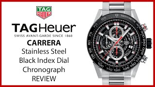▶Tag Heuer Carrera Stainless Steel Black Index Dial Stainless Steel Bracelet - REVIEW CAR2A1W.BA0703