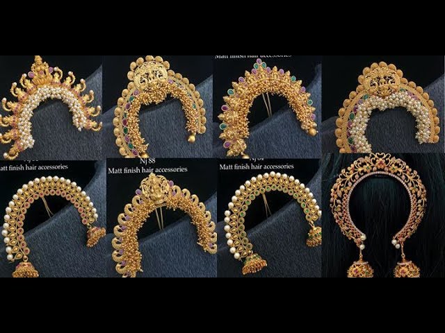 Hair Ornament  Floral Hair Pin With Red Stone  Gujjadi Swarna Jewellers