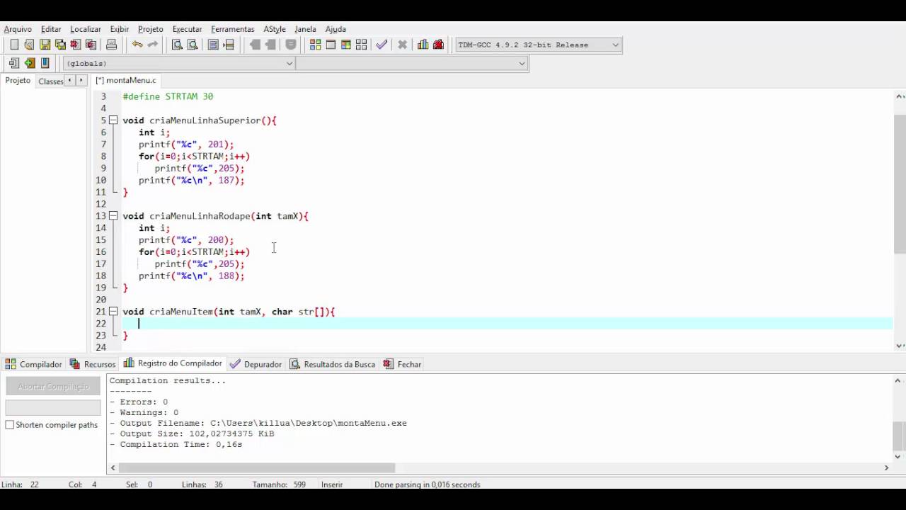 Personalizando Menus com a Tabela ASCII - Linguagem C /C++ - YouTube