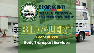 Bid Alert! Event #1229 - Body Transport Services