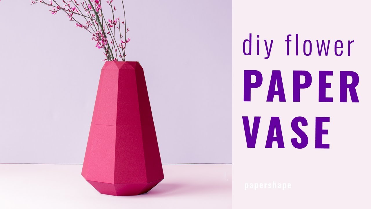 how-to-make-a-paper-vase-for-flowers-template-youtube