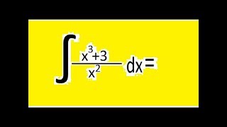 Integral example. Calculus 1. Power rule. Integrate (x^3+3)/(x^2)