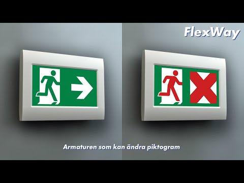 FlexWay - Nödbelysningsarmaturen som kan ändra piktogram.