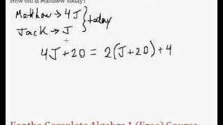 (Algebra 1) Word Problem - Age Question #5