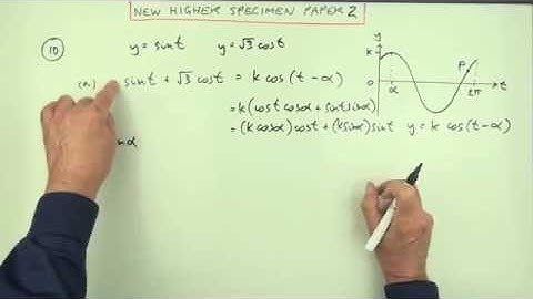 specimen SQA New Higher Maths:  paper 2 no.10 Wave function