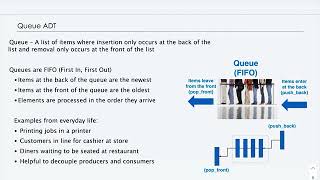 Queues and Stacks Part1: Review of Lists and Queue ADT