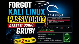 Forgot Kali Linux Password? Reset It Using GRUB in 2 Minutes! 🔐