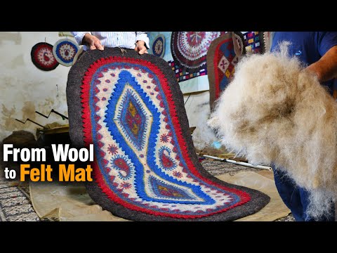 How Sheep Wool Turns Into a Traditional Felt Mat | Ancient Felt Making