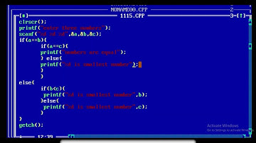 Get three numbers from user and display all numbers are equal or not using nested if 11.16 program