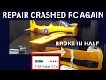 CRASHED E-FLITE RC PLANE TOTALED 2 TIMES REPAIR AGAIN