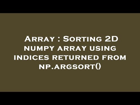 Array : Sorting