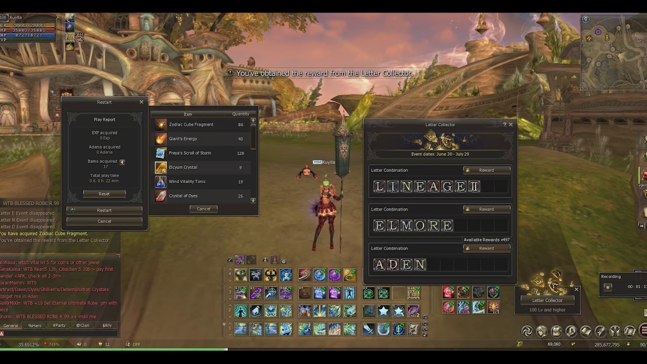 L2eu Core - Event "Letter to letter"    *1k aden letters*