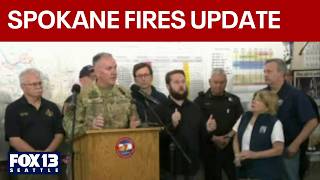 Spokane fires: WA Gov. Ferguson delivers update Monday, Aug. 3 | FOX 13 Seattle