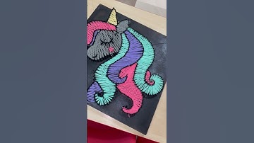 string nail art #unicorn #art #colourful #creative