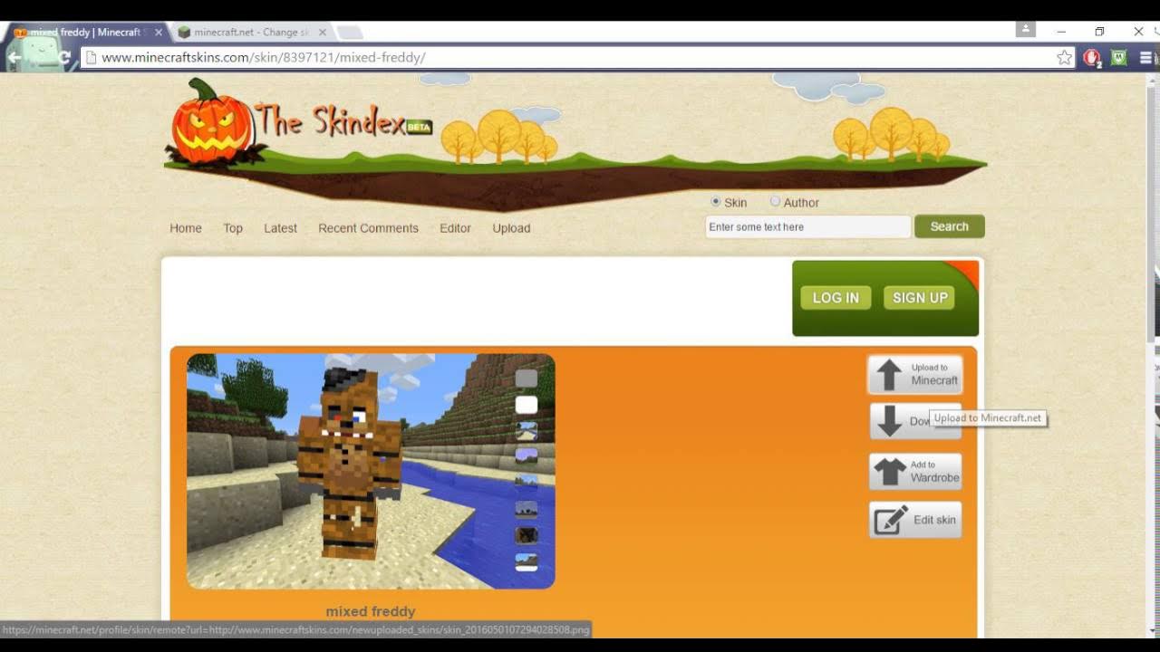 HOW TO GET FNAF MINECRAFT SKIN GET ANY SKIN FROM SKINDEX YouTube