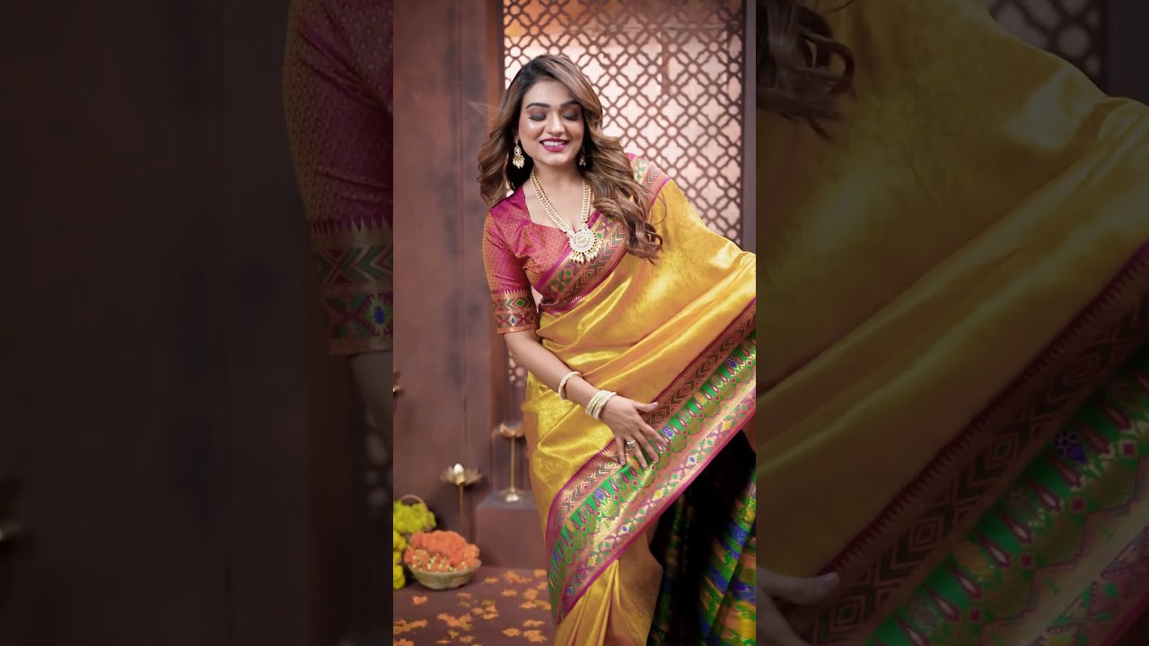 Mustard Yellow Soft Pure Banarasi Tissue Silk Saree