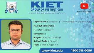 Details Genetic Algorithm | Mr. Shubham Shukla | ECE_8Sem_Machine_Learning News